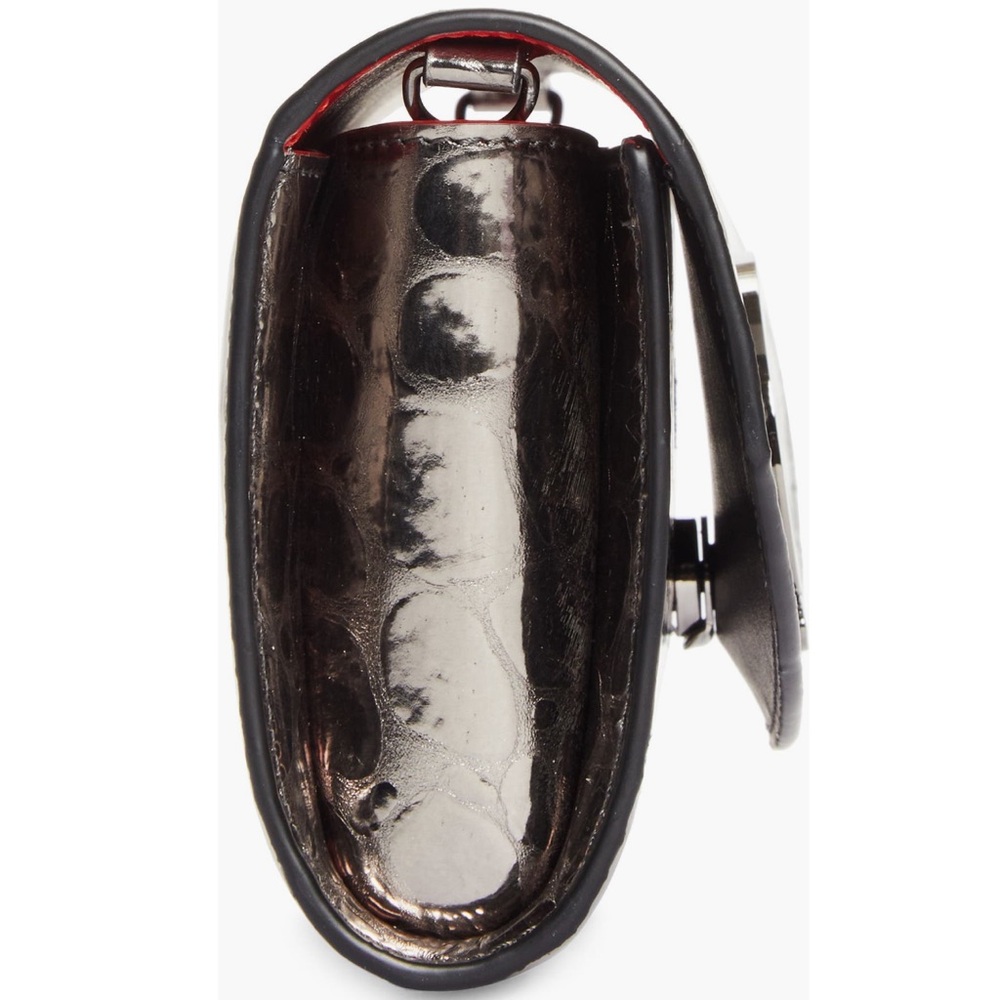 NEW🔥CL S Loubi54 Metallic Croc Embossed Leather Wallet on a Chain🔥 - Picture 4 of 16